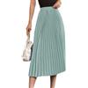 seiveini Gonna Plissé da Donna Lunga a Vita Alta Mini Gonna a Pieghe con Vita Elastico Gonna Longuette Vintage Gonne Sottoveste da Donna Elegante Gonna Estivi Fluide A Verde Chiaro XS