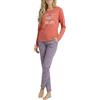 alber's - Set Pigiama Cotone Donna con Maglia a Maniche Lunghe e Pantalone Lungo Coordinato | Motivo Fantasia 2 | Taglia L