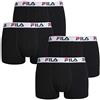 Fila 4 Pacco Convenienza Uomo Boxer - Logo Pants - Monocolore - Molti Colori - Nero, L - 4 Pack