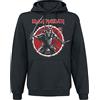 Iron Maiden Eddie Warrior Uomo Felpa con Cappuccio Nero 50% Cotone, 50% Poliestere Regular