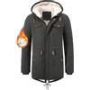 Vijamiy Parka Uomo Invernale Giubbotto Foderato in Pile Antivento e Caldo Cappotti Lungo Giacca con Cappuccio Giacconi Multitasche alla Moda
