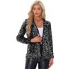 Allegra K Donna Giacca Paillettes Blazer Glitter Elegante Da Festa Rave Cocktail Da A Maniche Lunghe Con Apertura Sul Davanti Con Bottoni Argento M