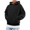 ORANDESIGNE Felpa con Cappuccio da Uomo in Peluche Pullover in Pile Teddy con Tasche Casual Maniche Lunghe Cappotto di Peluche Soffice Hoodie