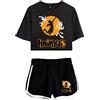 LKY STAR Haikyuu!! Japanese Anime Costume T-Shirt Shorts Abiti 2 Pezzi Set per di Maglietta e Pantaloncini Corta Sportwear