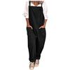 Fulidngzg Salopette Premaman Morbida con Tasche Sportiva Tuta Intera Lunga Taglie Forti Monospalla Jumpsuit Senza Maniche Casual Tuta Inter Gamba Larga Elegante Salopette Comode Curvy