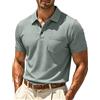 Lovraj Breeze - Polo da uomo a maniche corte, traspirante, strutturata, vestibilità comoda, estiva, con tasca sul petto, taglio dritto, maglietta da golf per tutti i giorni, ufficio e attività all'aperto