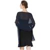 BEAUTELICATE Scialle Stola Donna Elegante Chiffon Coprispalle Sciarpa Estivo per Cerimonia Matrimonio Sposa Festa (Midnight Blue - Plus Size, Taglia unica)