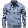 Oanviso Giacca di Jeans da Uomo Corta Cardigan Manica Lunga Maglione Denim Giacca Giubbino Uomo Motociclista Outerwear Felpa Slim Fit Cappotto Oversized per Autunno