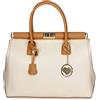 Chicca Borse Bag Borsa a Mano in Pelle Made in Italy 35x28x16 cm (D37 Latte - D44 Cuoio)