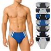 Brubaker Confezione da 7 Slip Sportivi da Uomo in Cotone Colorato - Pantalone retrò Senza Apertura - Intimo da Uomo per Ogni Giorno e Sport - Mix di Colori Blu, Nero, Grigio, Bianco - Taglia XL
