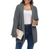crazy bean Cardigan Donna Invernale Lungo Maglione con Tasche Lunga Lavorare in Maglia Aperto Giacca Elegante Grigio S