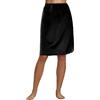 ANDRA 1 Pezzo Sottogonna Donna 025 con Spacco Laterale e Bordino al Fondo. Nero 8/4XL