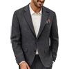 PJ PAUL JONES Giacca da uomo in misto lana Blazer Casual Giacca da abito Vintage in Tweed, Grigio scuro, M