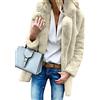 ShallGood Donna Cappotto Lunghi di Finta Pelliccia Ecologica Manicotto Cappotti Caldo Inverno Giacca con Cappuccio Pelliccia Sintetica Donna Cardigan Autunno Invernale Albicocca IT 46