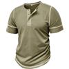 MakingDa Maglietta da Uomo Button Henley Collar Cuciture Contrastanti Henley Shirt Slim Fit Vintage Leggero Tennis Smart Tee Top Sport Basic Casual Estate Shirts Verde XL
