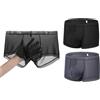 BIATWOWR Boxer da uomo in rete di seta di ghiaccio, trasparente, sexy, traspirante, anti sfregamento, 2*mul 01, L