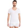 FINN Maglia Intima Funzionale per Uomo con Scollo a V - T-Shirt Anti-Sudore con Inserti Contro Le Macchie di Sudore - Canottiera a Maniche Corte in Tessuto Originale Lenzing® Modal Bianco L