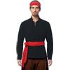 BPURB Camicia da Uomo Pirata vichinga Medievale, Costume Celtico Rinascimentale, Steampunk, Gotico, Camicia a Maniche Lunghe, con Lacci, per Halloween