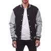 Oanviso Giacca da Baseball Uomo Vintage Bomber Jacket Color Block Giacca College Oversized Cappotto Sportivo Giacca Bomber Sweat Jacket per Primavera Autunno A Grigio L