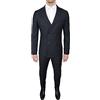 Mat Sartoriale Abito Completo Uomo Sartoriale Nero Doppiopetto Nuovo Elegante Cerimonia Estivo (56)