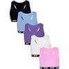 TupTam Bustier Bambina con Spalline Larghe e Racerback Confezione da 5, Rosa Viola Blu Nero Grigio, 158-164