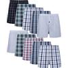 JupiterSecret Boxer Uomo Cotone Mutande Uomo a Quadri Classici Boxer Tessuto Boxer Americani Uomo Larghi 10 Pezzi con Bottone, 2XL