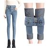 OBiQuzz Jeans termici da donna in pile, foderati, leggings skinny a vita alta, denim, invernali, slim fit, caldi, jeans termici, jeans invernali, sottili, elasticizzati, caldi, invernali, caldi, collant