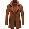 Hebezn Montgomery Da Uomo Con Cappuccio Giacca Slim Fit Autunno Inverno Outdoor Business Casual Traspirante Capispalla Caldi (Color : Brown, Size : L)
