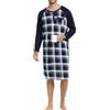 Enjoyoself Maglie Pigiama da Uomo in Cotone Maniche Lunghe Camicie da Notte per Primavera Autunno