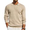COOFANDY Maglione da Uomo con Colletto Polo Intrecciato a Righe Verticali Maniche Lunghe Pullover Casual Invernale Basic