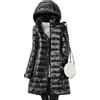 ORANDESIGNE Piumino Leggero Donna con Cappuccio Puffer Jacket Leggeri Giacca Cappotto Lungo Giubbino Down Jacket Piumino Leggero Caldo Giacche Trapuntato Slim Piumini Invernale C Nero XXL
