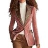Generic Cappotto Ghepardo Sexy Oro Velluto Leopardato Stampa Patchwork Risvolto Manica Lunga Un Bottone Elegante Donne Vestito Blazer per Lavoro, rosa, S
