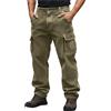Lovraj Pantaloni cargo da uomo in velluto a coste, pantaloni cargo per il tempo libero, invernali, da lavoro, tinta unita, con tasche, verde militare, XL