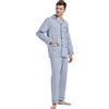 Amaxer Classico Pigiama da Uomo in Due Pezzi,in Cotone,da Notte,a Maniche Lunghe,con Tasche,con Coulisse,Strisce Floreali，L