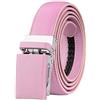 Falari - Cintura a cricchetto automatica, per donne e ragazzi, in vera pelle, multicolore - Viola - M/86 cm