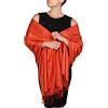 York Shawls Sciarpa pashmina da donna - Con Nappine - Appendino 0 (20+ colori), fatta a mano (arancione scuro)