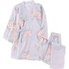 OWLONLINE Comodo Pigiama Kimono Giapponese da Donna in Puro Cotone