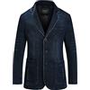 YAOTT Blazer da Uomo Denim Blazer Vintage Cotone Giacca da Abito Casual Slim Fit Blazer da Abito Formale Monopetto Suit Jacket Giacca di Jeans Casual Elegante Blazer di Jeans a 3 Bottoni
