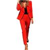 MJGkhiy Tailleur Pantalone Donna Curvy Abito da Sera in 2 Pezzi Maniche Lunghe Blazer Giacca Lavoro Completino Casual Outfit Pantaloni da Completo Set Tuta Cerimonia Donna Elegante