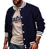 Oanviso Giacca da Baseball Uomo Moda Retro Giacca Varsity Jacket Vintage Cappotto Giacca da Baseball Sportiva Giacca Jacquard Autunno Giubbotto Baseball Casual Giacche a Maglia A Blu Scuro 3XL