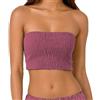 creazioni unique Top Donna Elegante Senza Spalline - Top a Fascia Corto Estivo Elasticizzato 100% Rayon (Rosa Antico)