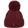 McBURN Giant Berretto con PON Donna - Made in Italy Beanie Invernale Berretti Pompon Lavorato a Maglia Risvolto, Fodera, Fodera Inverno Autunno/Inverno - Taglia Unica Rosso Bordeaux