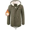 Vijamiy Parka Uomo Invernale Giubbotto Foderato in Pile Antivento e Caldo Cappotti Lungo Giacca con Cappuccio Giacconi Multitasche alla Moda
