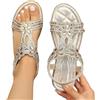 Sobzia Sandali Donna,Sandali Donna Estive Gioiello Comodi Eleganti Sandalo da Spiaggia Antiscivolo Lavabili Scarpe Estivo Morbida Punta Aperta Ciabatte Leggero Bohémien Oro 41