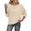 WNEEDU Maglione Donna Invernale Pullover Autunno Maglia Leggera Elegante | Scollo a barchetta, spalle scoperte, maniche a pipistrello, per leggings