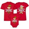 Puzzletee Magliette e Body Neonato uso quotidiano Rosso Natale Famiglia Nomi Personalizzabili Padre Madre Bimbo Bimba Tre papà Mamma Bimbo Bimba T-Shirt Set Natalizio