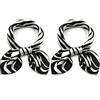 Elerevyo 2 sciarpe da donna in raso setoso, 49,8 x 49,8 cm, sciarpa quadrata stampata, Zebra nera e zebra nera, 50*50cm/19.69*19.69(L*W)