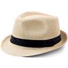 Coucoland Panama Cappello Estivo da Uomo Fedora Trilby Bogart, Cappello da Sole in Paglia di Carta, da Spiaggia, da Uomo, Primavera/Estate, in Paglia 1920s (Taglia Unica) (Beige)