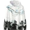 Osheoiso Japan Harajuku Gotico Felpa con Cappuccio da Donna Ragazze Maglione Moda Autunno Streetwear Hip Hop Felpe Maglione Casual Pullover Manica Hoodie Taglia Larga N Blu L