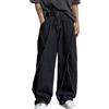 ORANDESIGNE Baggy Jeans Uomo Pantaloni Baggy Pantaloni Denim Vintage Casual Hip Hop Y2K Jeans Gamba Larga Straight Pantaloni Harajuku Ragazzo Pantaloni Casual Streetwear B Nero S